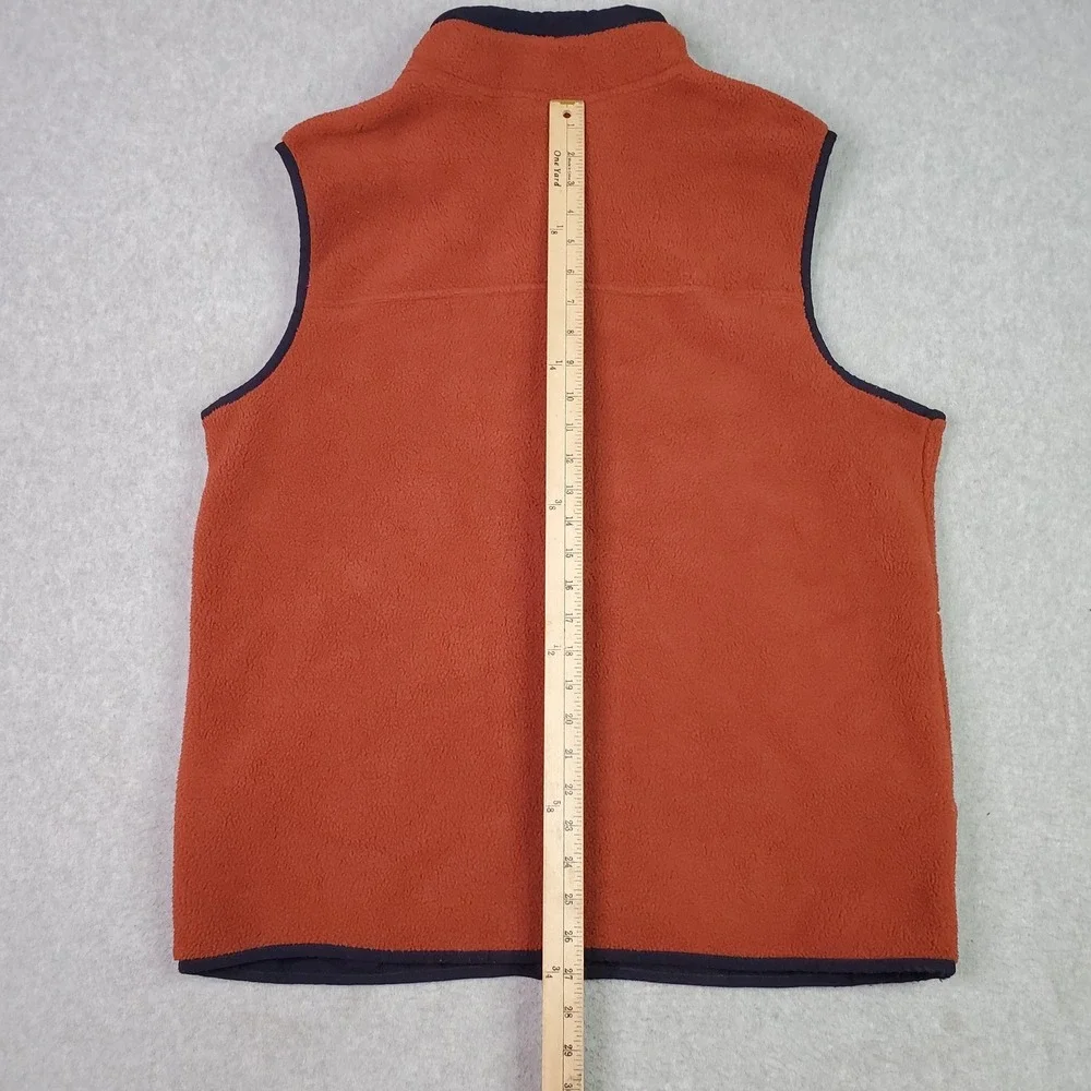 The North Face Vest Mens Large Rust Fleece Full Zip Insulated Pockets Outdoor
